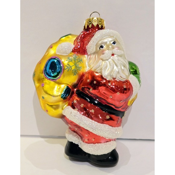 Unique Treasures (ut) Other - Christmas Ornament Santa Gold Bag Unique Treasures UT Glass